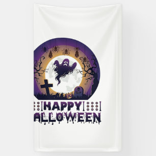 Banderoles Joyeux Halloween Chauves-souris fantômes araignées