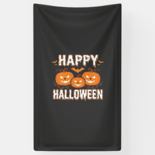 Banderoles Joyeux Halloween Citrouille Chauve-Souris Vecteur