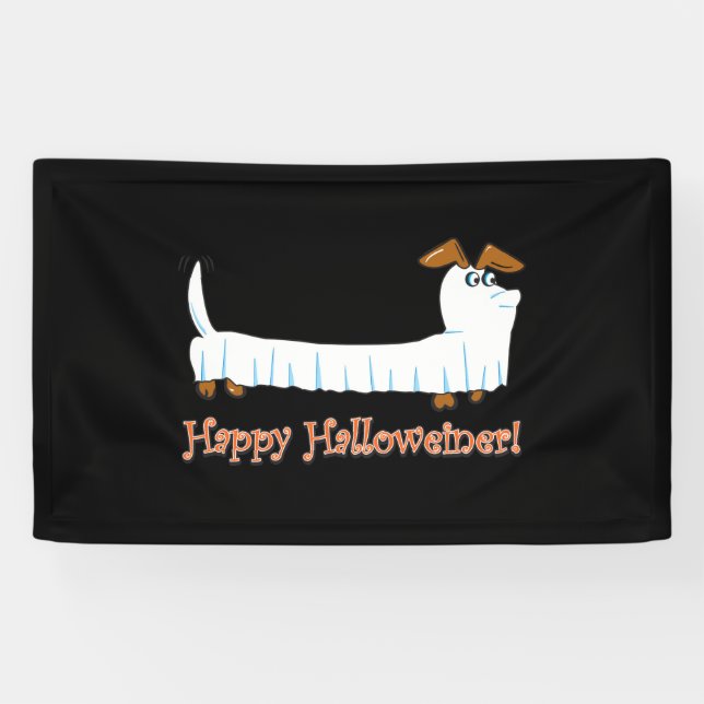 Banderoles Joyeux Halloween Dachshund (Horizontal)