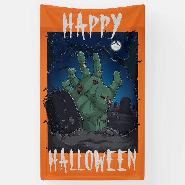 Banderoles Joyeux Halloween de la tombe (Vertical)