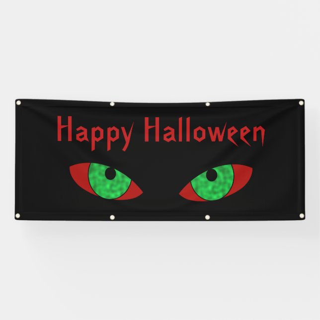 Banderoles Joyeux Halloween Evil Eyes (Horizontal)