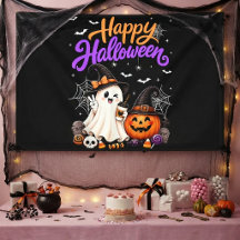 Joyeux Halloween Gentil Fantôme Citrouille Épouvan