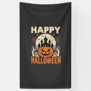 Banderoles Joyeux Halloween Jack O Lantern Château Hanté