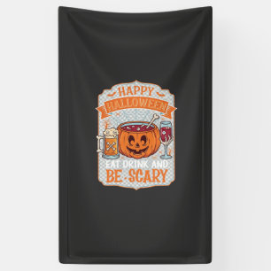 Banderoles Joyeux Halloween Manger Boire Être Effrayant Citro