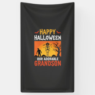 Banderoles Joyeux Halloween Petit-Fils Squelette Citrouille