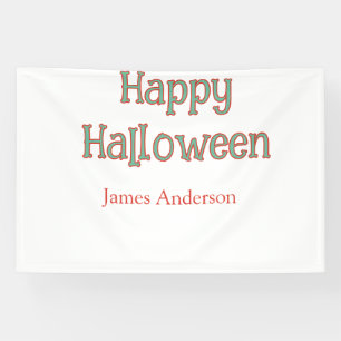 Banderoles Joyeux halloween vert orange pastel tendance moder