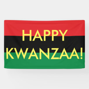 Banderoles Joyeux Kwanzaa Rouge Noir Vert RBG UNIA Drapeau
