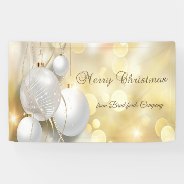 Banderoles Joyeux Noël, ornements de Noël en or (Horizontal)