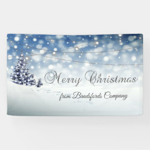 Banderoles Joyeux Noël, Paysage d'Hiver, Lumières