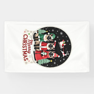 Banderoles Joyeux Noël Trois Santa Elf Renne Chats Siamois C