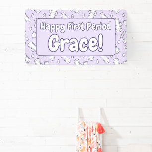 Banderoles Joyeux Nom de première période Purple mou Tampon P