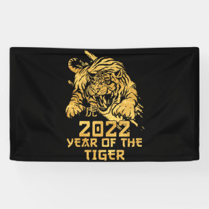 Banderoles Joyeux Nouvel An Chinois 2022 Année du Tigre