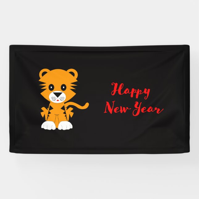 Banderoles Joyeux Nouvel An du tigre 2022 (Horizontal)