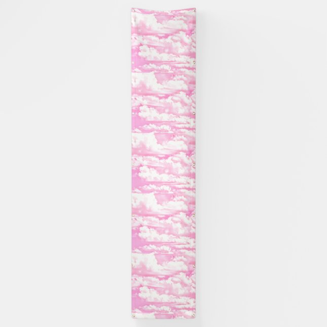 Banderoles Joyeux nuages rose (Vertical)