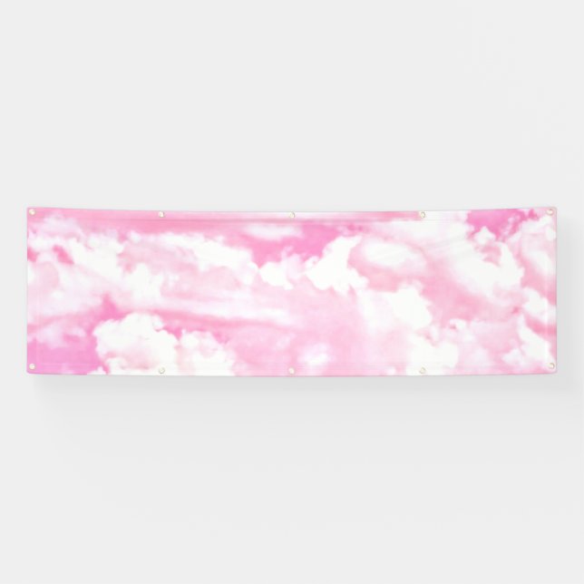 Banderoles Joyeux nuages rose (Horizontal)
