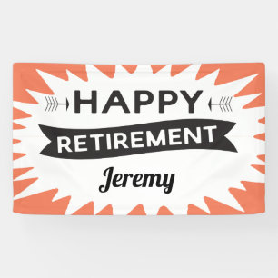 Banderoles Joyeux parti de retraite typographique rétro