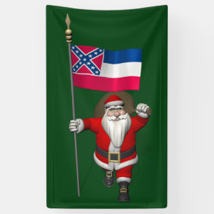 Banderoles Joyeux Père Noël Avec Drapeau Du Mississippi
