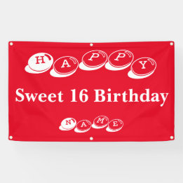 Banderoles Joyeux Sweet 16 Anniversaire