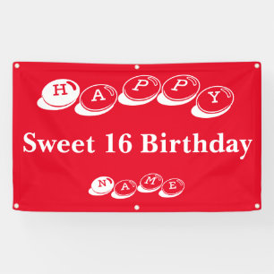 Banderoles Joyeux Sweet 16 Anniversaire