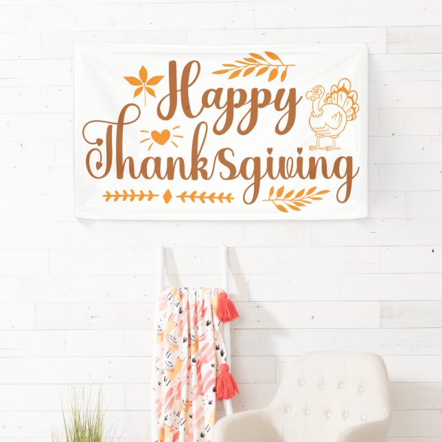 Banderoles Joyeux Thanksgiving (En situation)