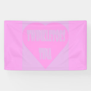 Banderoles Jumeaux de Tina rose et mauve coeur pastels