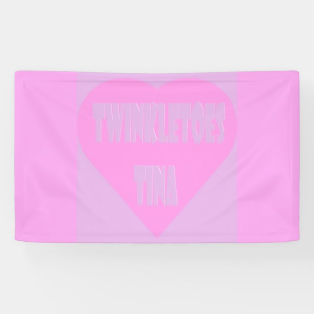 Banderoles Jumeaux Tina rose et mauve coeur pastels (Horizontal)