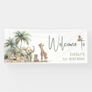 Banderoles Jungle Safari Animaux Bienvenue fête d'anniversair