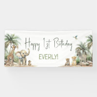 Jungle Safari Animaux heureux Anniversaire Bienven