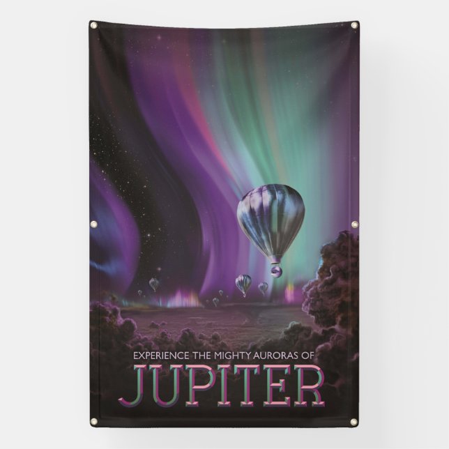 Banderoles Jupiter Travel by Hot Air Balloon Bighty Aurora (Verticale)