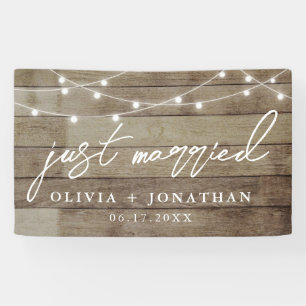Banderoles Juste Marié Élégante Calligraphie Mariage rustique