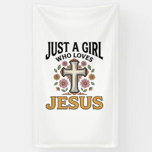 Banderoles Juste une fille qui aime Jésus Floral Cross Shirt_