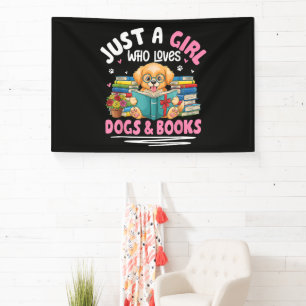Banderoles Juste Une Fille Qui Aime Les Chiens Et La Lecture 