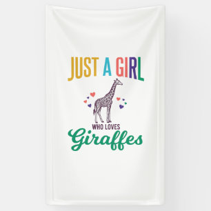 Banderoles Juste une fille qui aime les girafes vintage vecte