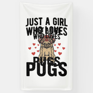 Banderoles Juste Une Fille Qui Aime Les Pugs Chemise Vintage 