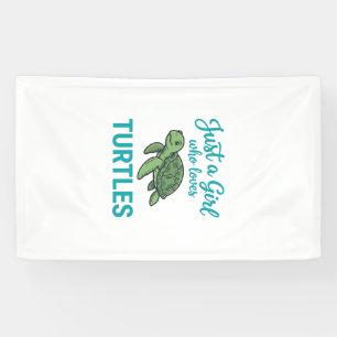 Banderoles Juste une fille qui aime les tortues Vintage Gravu
