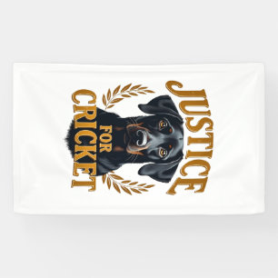 Banderoles Justice pour Cricket Typographie Mémorial de Chien