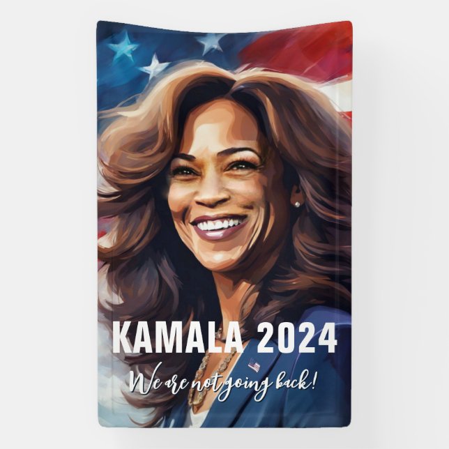 Banderoles Kamala Harris 2024 Ne pas revenir à l'art graphiqu (Verticale)