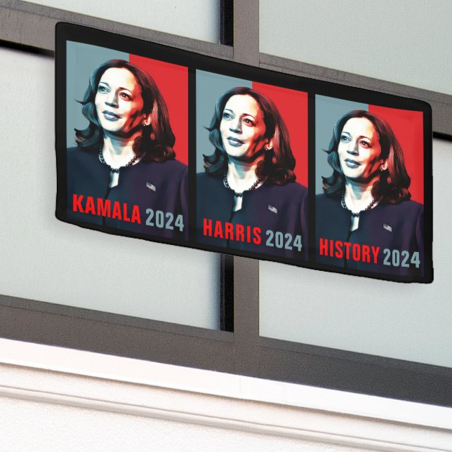 Banderoles Kamala Harris 2024 Pop Art History Outdoor (Bâtiment extérieur)