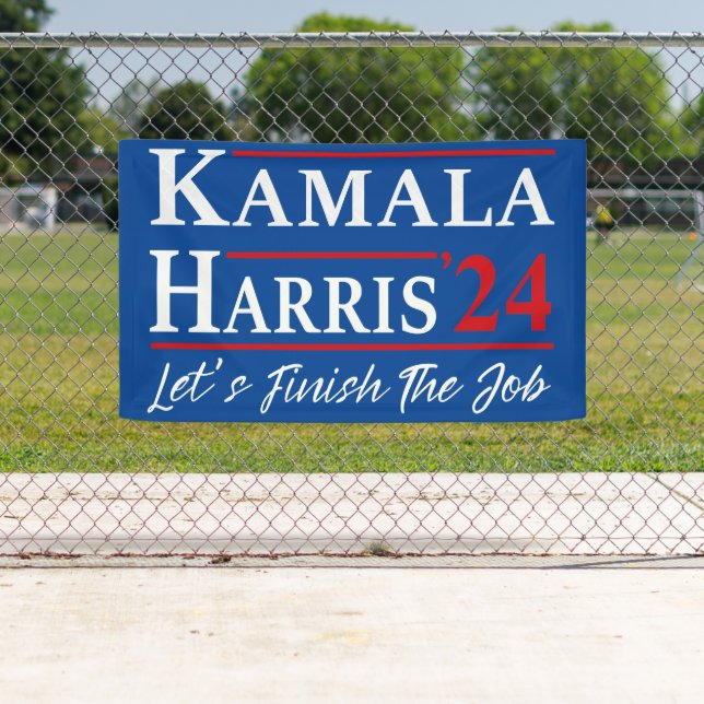 Banderoles Kamala Harris '24 - Finissons le travail (En situation)
