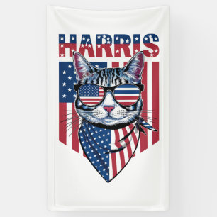 Banderoles Kamala Harris pour le président 2024 Funny Cat