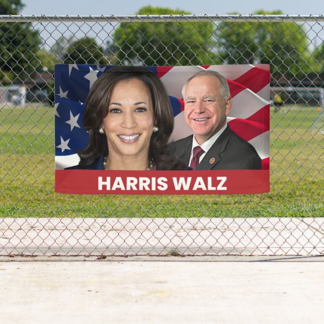 Banderoles Kamala Harris Tim Walz 2024 (En situation)