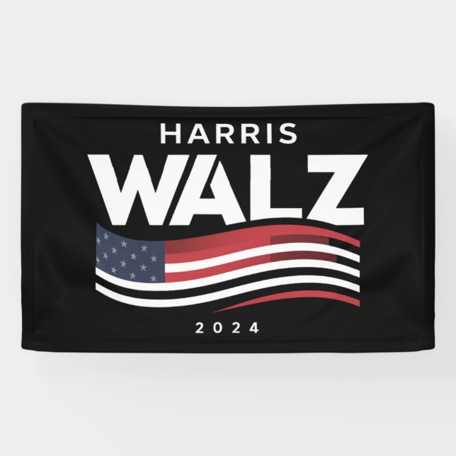 Banderoles Kamala Harris Tim Walz Valse 2024 Election (Horizontal)