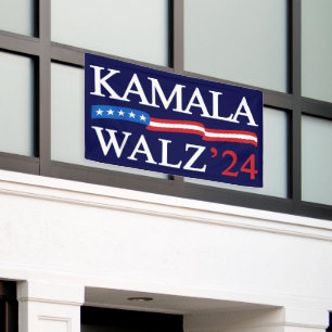 Banderoles Kamala Harris Walz 2024 Évidemment bleu