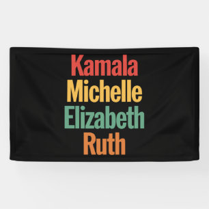 Banderoles Kamala Michelle Elizabeth Ruth Politique féministe