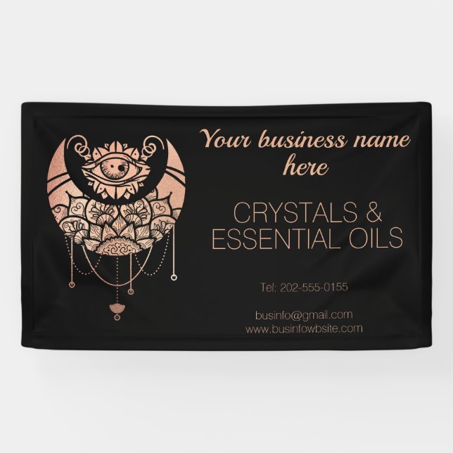 Banderoles Kiosque d'artisanat croissant en or rose (Horizontal)