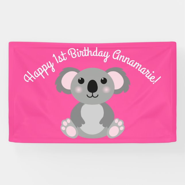 Banderoles Koala Bear Cute Kid Anniversaire (Horizontal)