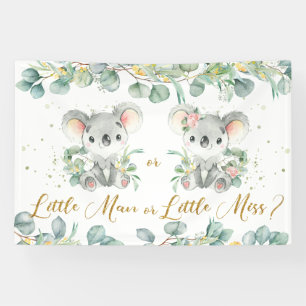 Banderoles Koalas Greenery Genre Reveal Contexte Homme ou Mis