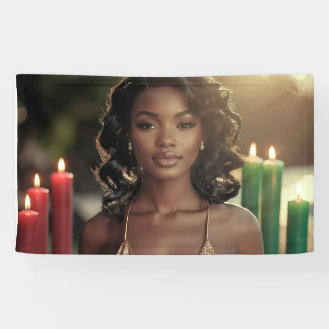 BANDEROLES KWANZAA - HAPPY KWANZAA -  (Horizontal)