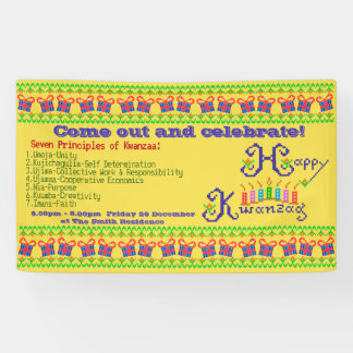 Banderoles Kwanzaa heureux personnalisé