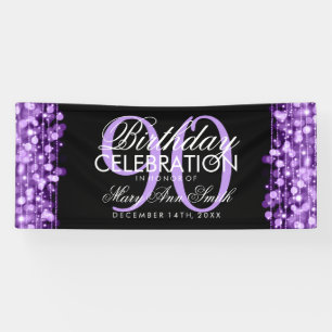 Banderoles La fête d'anniversaire miroite pourpre